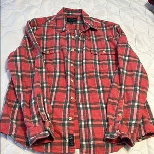 Lucky Brand  Red Plaid Flannel Shirt